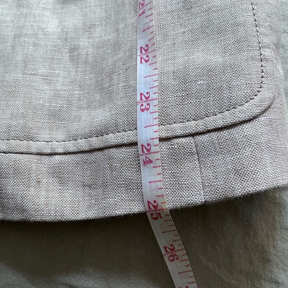 Tan Linen Blazer with Gold Buttons - Picture 13 of 13